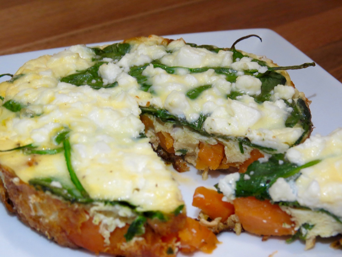 Beachside Personal Trainers Baby Spinach Frittata with Sweet Potato