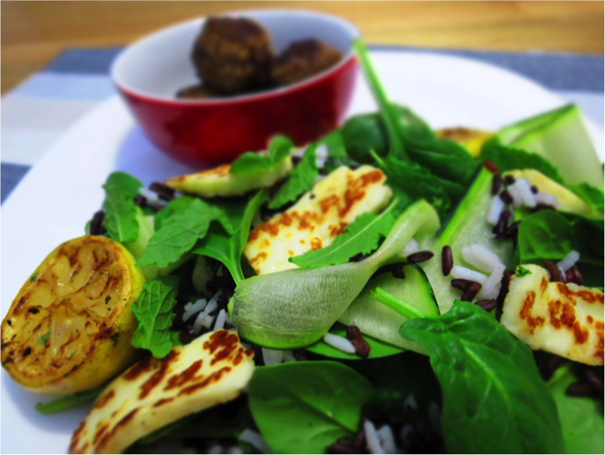 Beachside Personal Trainers Meatballs with Haloumi and Wild Rice